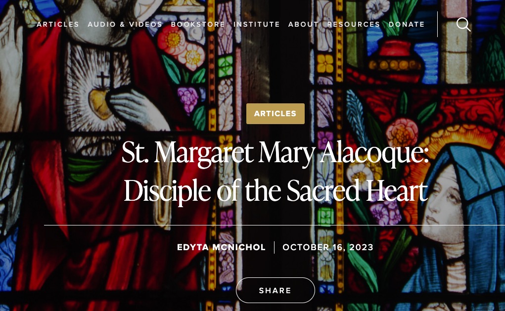 St. Margaret Mary Alacoque: Disciple of the Sacred Heart - @WordOnFire - bit.ly/3Wyf7oi #EucharisticAdoration #DivineEncounter #WisdomoftheAges #CatholicDadsHQ #CatholicDads #Catholic #AMDG