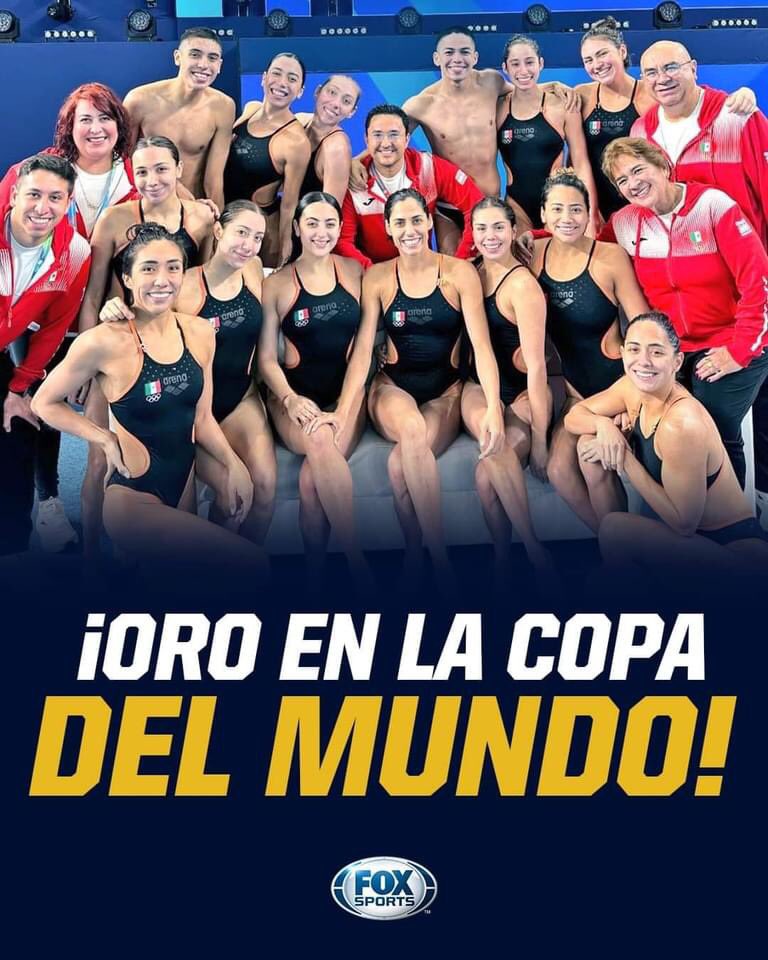 Campeonas 🎖️ El equipo mexicano de natación artística se llevó el Oro en la Copa del Mundo en París, esto previo a los Juegos Olímpicos. Ellas han vendido trajes de baño y toallas para poder solventar los gastos de sus competencias. Sin tanto apoyo están llegando lejos