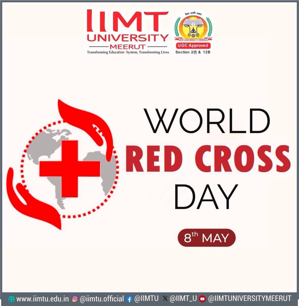 Sometimes helping someone in need brings true happiness. Let's contribute to Red Cross and serve humanity. Happy World Red Cross Day!

#WorldRedCrossDay #HumanityFirst #happiness

#IIMTU #TransformingEducationSystem #TransformingLives

#AdmissionsOpen2024 #UniversityAdmissions