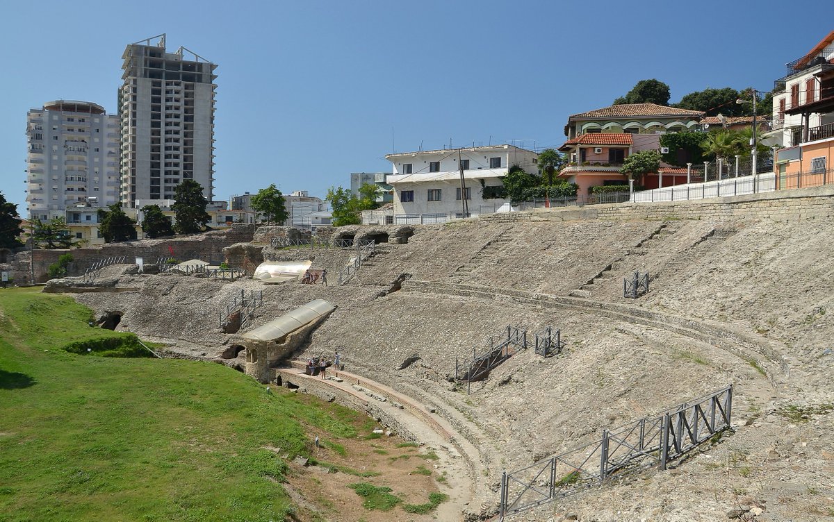 20. Durres Amphitheatre, Albania Durres Amphitheatre in Albania, built in the 2nd century A.D., was discovered only in the 20th century. It’s a remarkable piece of Albania’s Roman heritage.