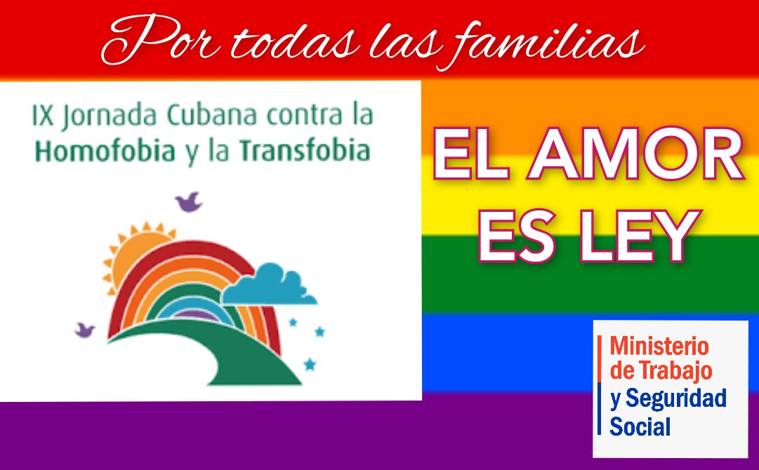 #MtssCuba se suma a las Jornadas Vs la Homofobia y la Transfobia, dirigida a facilitar el ejercicio efectivo de los derechos de las personas LGBTIQ+, a través de la educación integral de la sexualidad. 👉Educar en el respeto y la no discriminación 🇨🇺