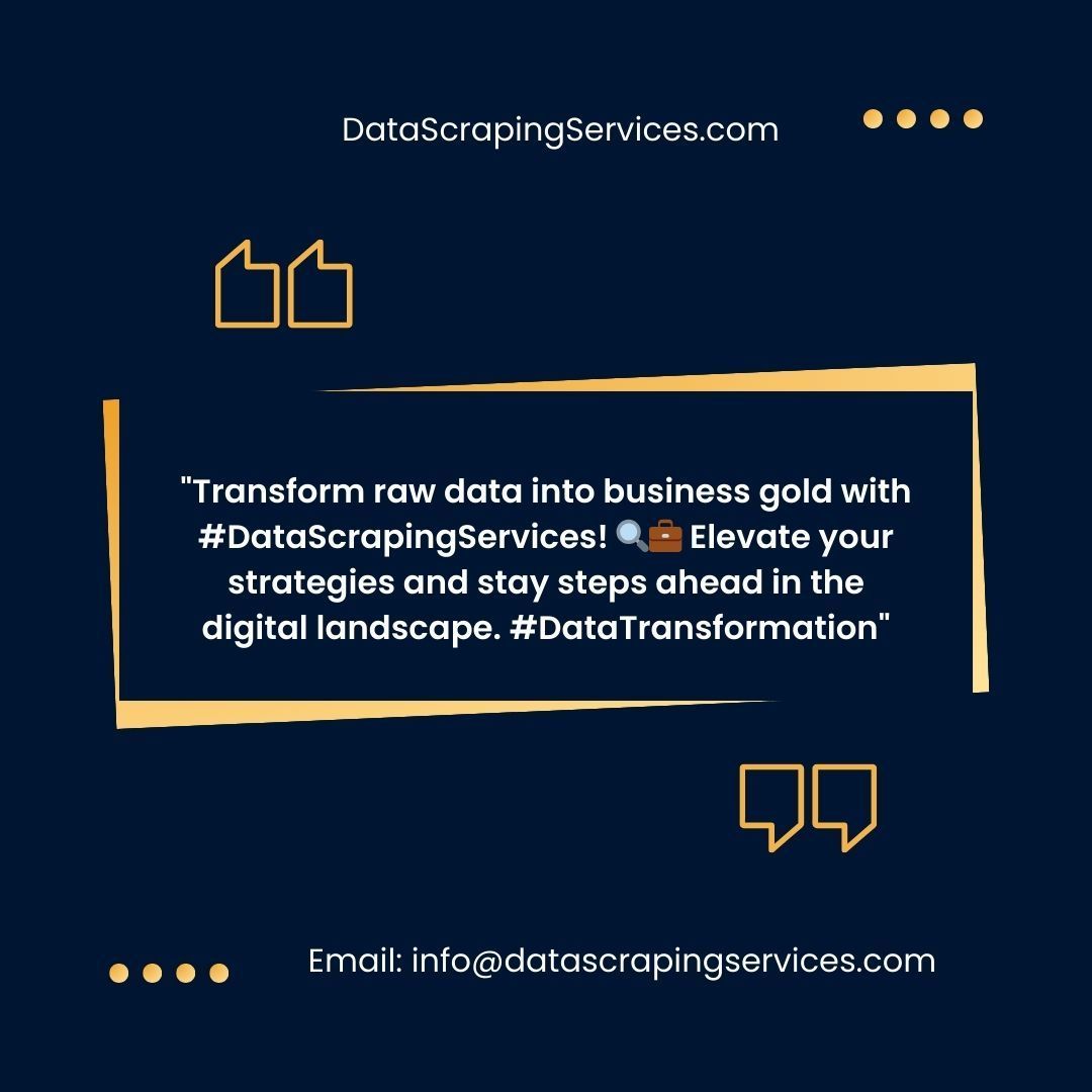 Stay competitive in the digital era with #DataScraping! @DataScrapingServices keeps you ahead of the game. 📈💻 #BusinessIntelligence #TechTrends