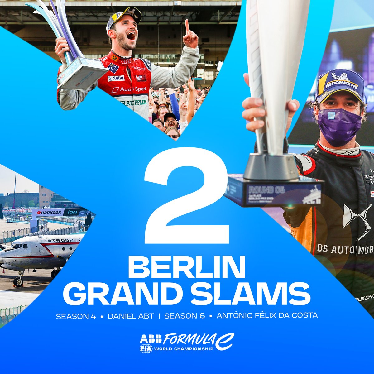 Formula E (@fiaformulae) on Twitter photo GRAND SLAM WINNERS π
Only two drivers EVER have achieved a grand slam in Berlin π©πͺ
<a href="/Juliusbaer/">Julius Baer</a> Pole Position β
Led every lap β
Fastest lap β
Race winner β
<a href="/SUNMINIMEAL/">SUN Minimeal</a> #BerlinEPrix GRAND SLAM WINNERS π
Only two drivers EVER have achieved a grand slam in Berlin π©πͺ
<a href="/Juliusbaer/">Julius Baer</a> Pole Position β
Led every lap β
Fastest lap β
Race winner β
<a href="/SUNMINIMEAL/">SUN Minimeal</a> #BerlinEPrix