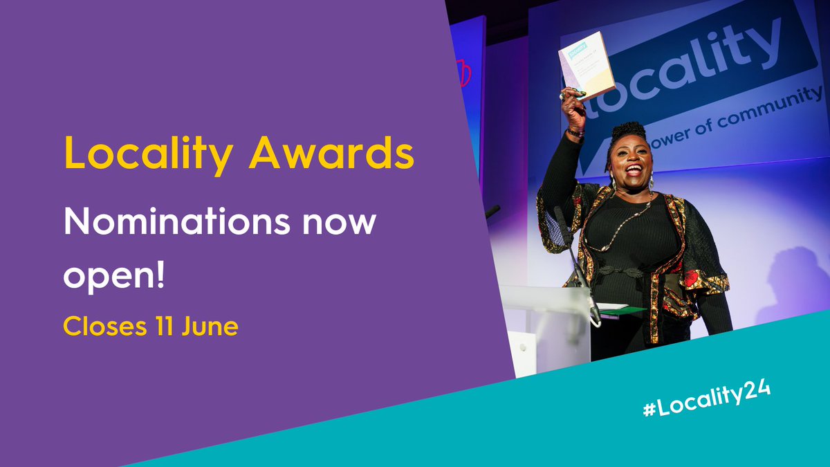 Nominations for the Locality Awards are now open! Tell us about a Locality member who deserves to be recognised for their work demonstrating the power of community. Winners will receive £1,000 for their communities🏆 🗳️Nominate here: locality.org.uk/events/events/… #Locality24