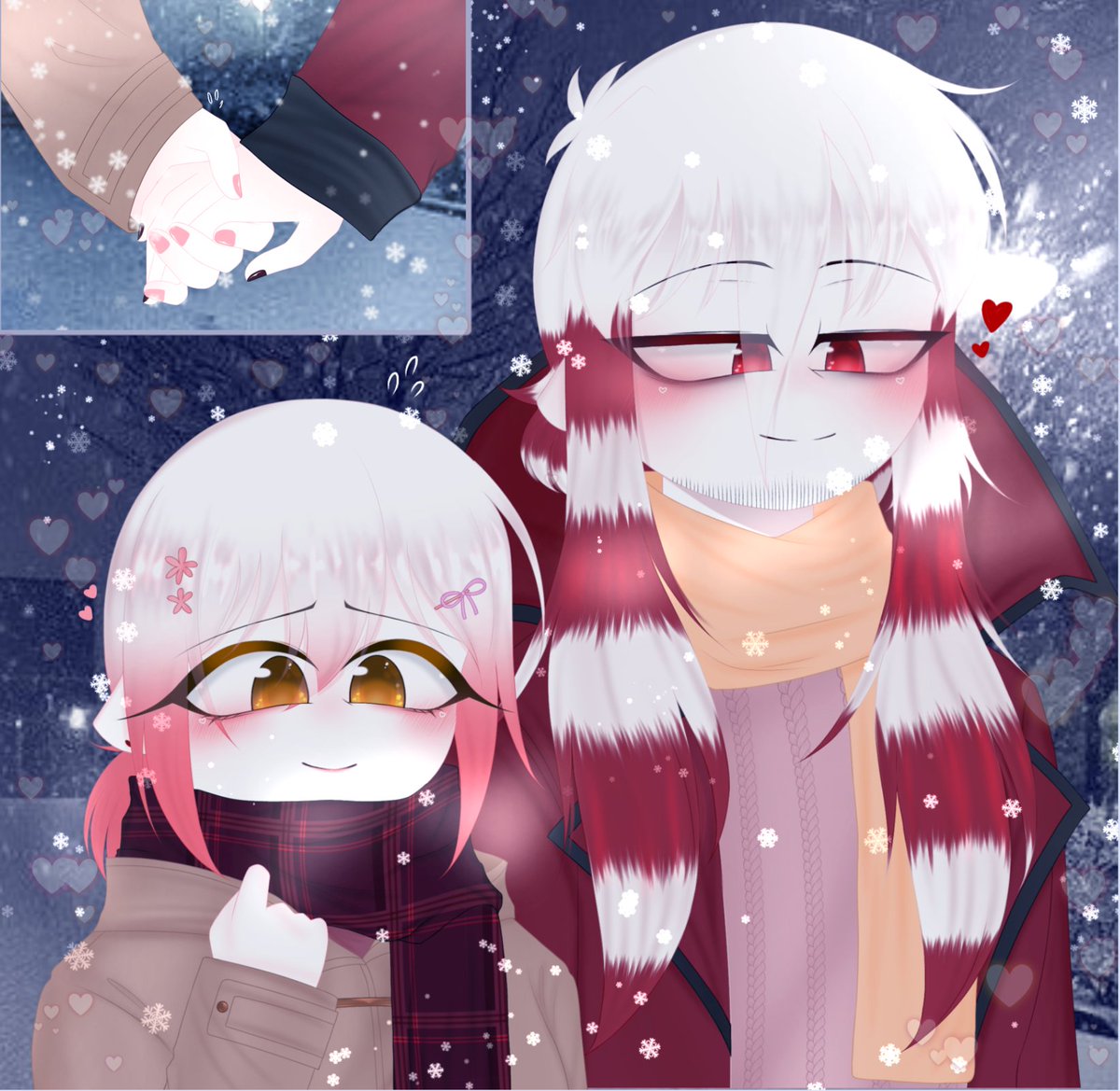 #Br0kenColors 
#Br0kenColorsOC 
#Br0kenColorsDamon 
#Br0kenColorsGame
Snowday night date!~❤️🩷❄️🌨️🌃