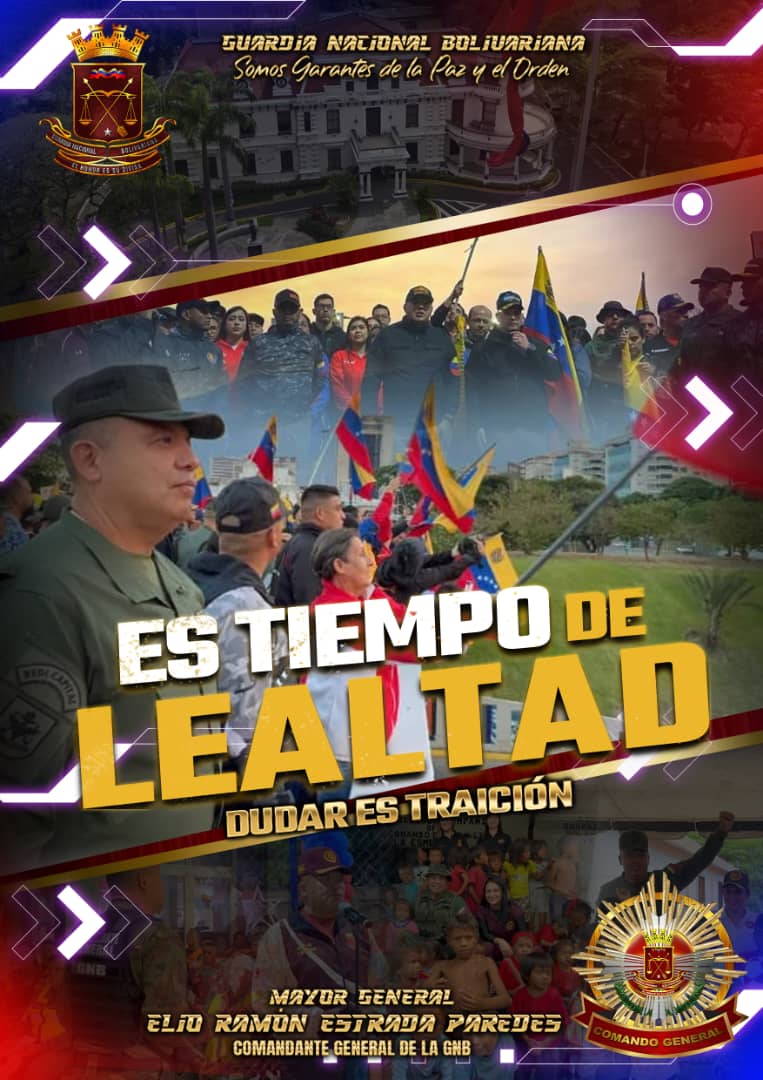 "Chávez vive "Somos garantes de la paz y el orden es tiempo de lealtad dudar es traición.