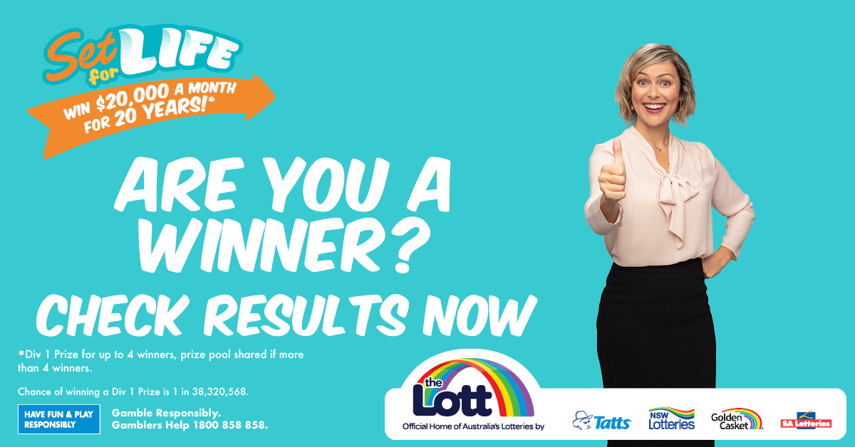 #SetforLife   results are now available.   Results:   thelott.com/set-for-life/r…   #gambleresponsibly Gamblers Help 1800 858 858