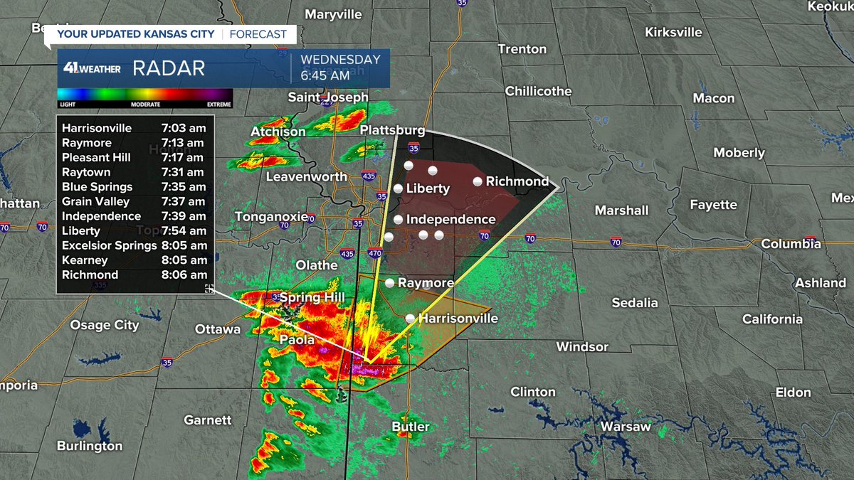 Incoming for the KC Metro- we’re tracking a storm capable of producing half dollar size hail moving NE at 45 mph @KSHB41 @lnanderson