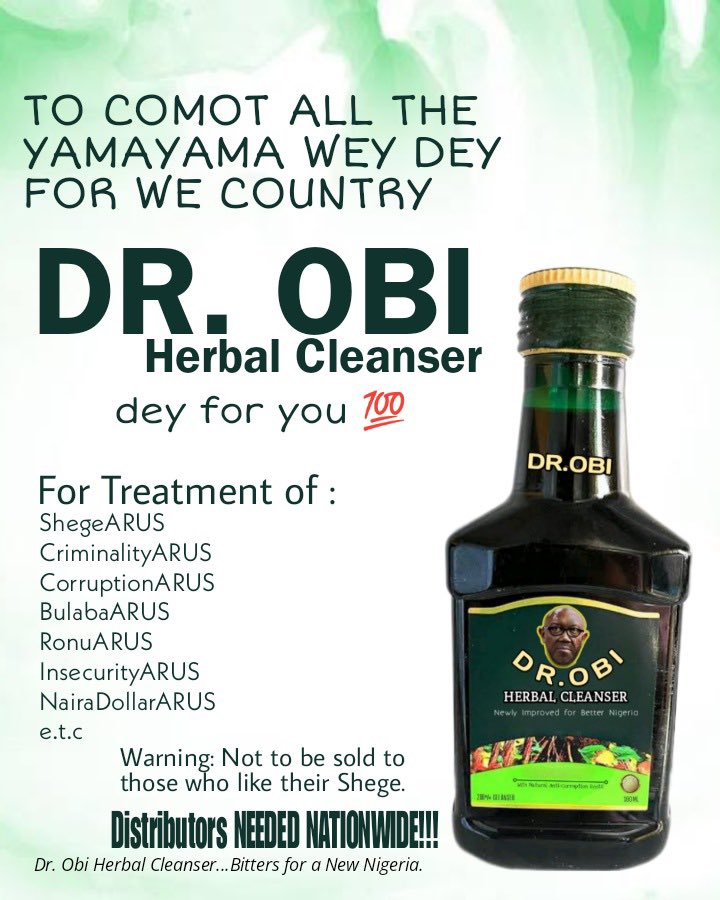 @chiditweets042 Good morning ladies and gentlemen men. I am the sole distributor of this quality herbal drinks. Very good in removing all the useless tendencies in your system specifically made for irresponsible politicians and their slave followers. I deliver nationwide 👇👇👇