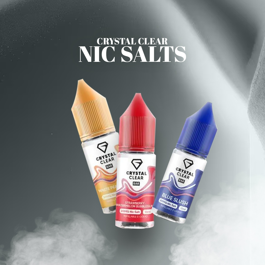 The Vape Giant's Crystal Clear Nic Salt is a 10ml bottle of premium quality nicotine salt e-liquid, offering a smooth, satisfying hit with pure flavor. For order - rb.gy/yitrkb #crystalclearnicsalt #nicsalts #vapestore #vapingtricks #vapeuk #vapingfresh