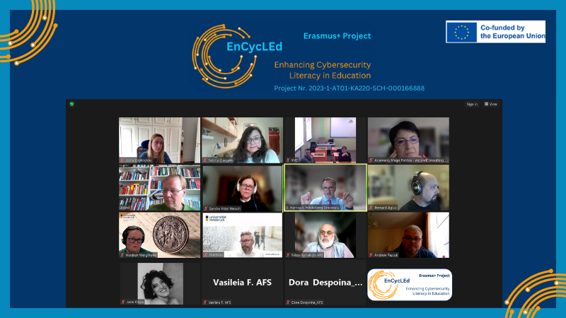 The EnCycLEd Consortium met this week to discuss about the design details of the Platform being built.💯

Stay tuned for more information about it soon!💙
encycled.eu/news/

#EnCycLEd #Erasmusplus #Project #erasmusplusproject #cybersecurityawareness #cybersecurityeducation
