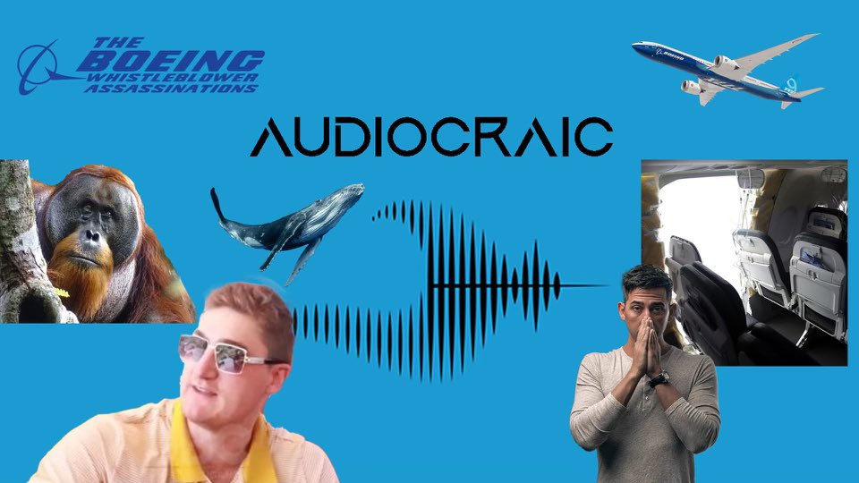 Billyhottakes's tweet image. NOW LIVE!

The Boeing Whistleblower Assasinations Ft. Dante 

We get into Orangutans using medicine, how the fall of Boeing may be resulting in a decline of the US internationally, the specifics around both whistleblowers mysteriously deaths and more.
linktr.ee/audiocraic