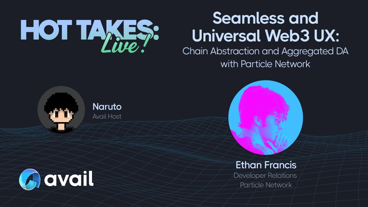 On this week’s episode of Hot Takes: Live! @TABASCOweb3 from @ParticleNtwrk joins @naruto11eth to discuss chain abstraction and aggregated DA. Tune in Thursday, May 9, 5:00 p.m UTC