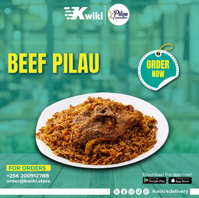 Craving a savory beef pillau? Order from your favorite restaurant and get it delivered lightning-fast with Kwiki Foods! Your taste buds will thank you

#kwikidelivery #kwiki #opennow #alwaysontime #doitquickwithkwiki #uganda #food #foodporn #fooddelivery #fastdelivery #itskwiki