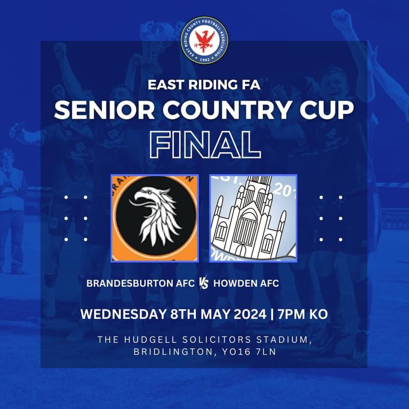 Tonight we are hosting the @EastRidingFA Senior Country Cup final between Brandesburton FC and Howden FC Kick off is at 7:30pm | @The_Town_Bar open from 6 👍🏼⚽️🍺