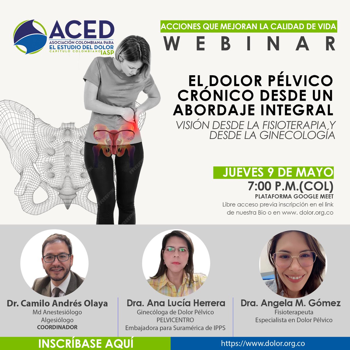 ¡No te pierdas nuestro webinar sobre el Dolor Pélvico Crónico! 
Únete el jueves 9 de mayo a las 7:00 pm a través de Meet para una sesión informativa imperdible
Inscríbete en forms.gle/b5uRJSNnLjhdYj…

⚠️⚠️EL LINK DE ACCESO SERÁ ENVIADO POR MENSAJE DE TEXTO Y CORREO ELECTRÓNICO ⚠️⚠️