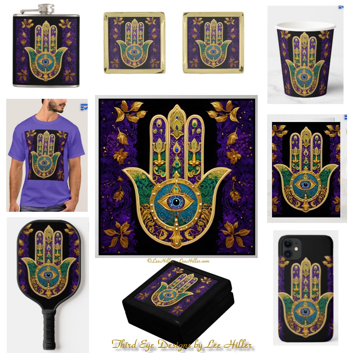💚💎💜✨🪬✨💜💎💚 
The #Hamsa symbolizes protection, blessings, & the ability to ward off evil. It is believed to bring good fortune, happiness, & prosperity to those who wear or display it. 
#gifts #tshirt #poster #cards #pickleball #homedecorations
bit.ly/MardiGrasHamsa