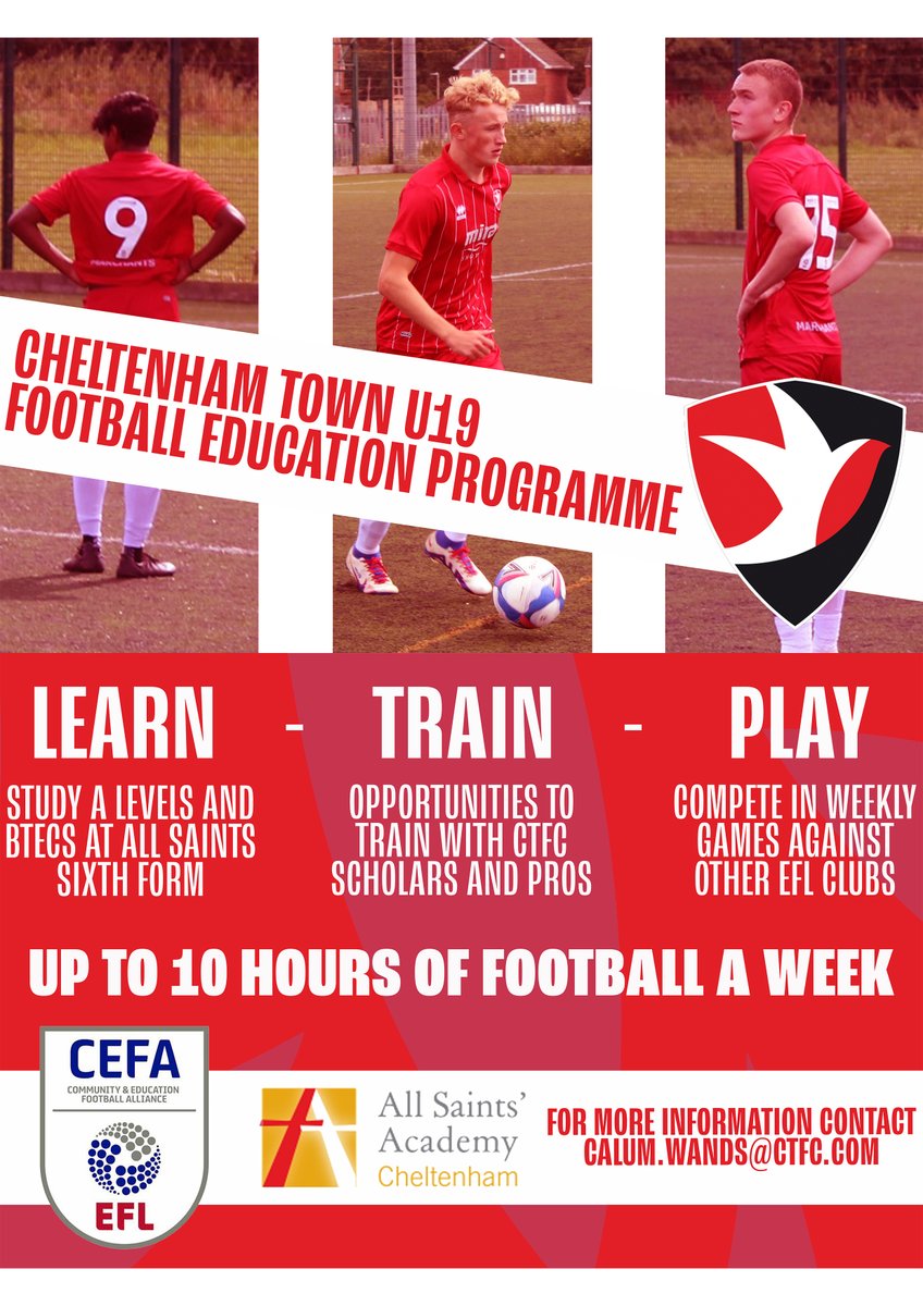 We still have a limited number of spaces left on our U19 Football Education Programme for next year ⚽️📚 Email calum.wands@ctfc.com for more information! #ctfc♦️ | @asachelt