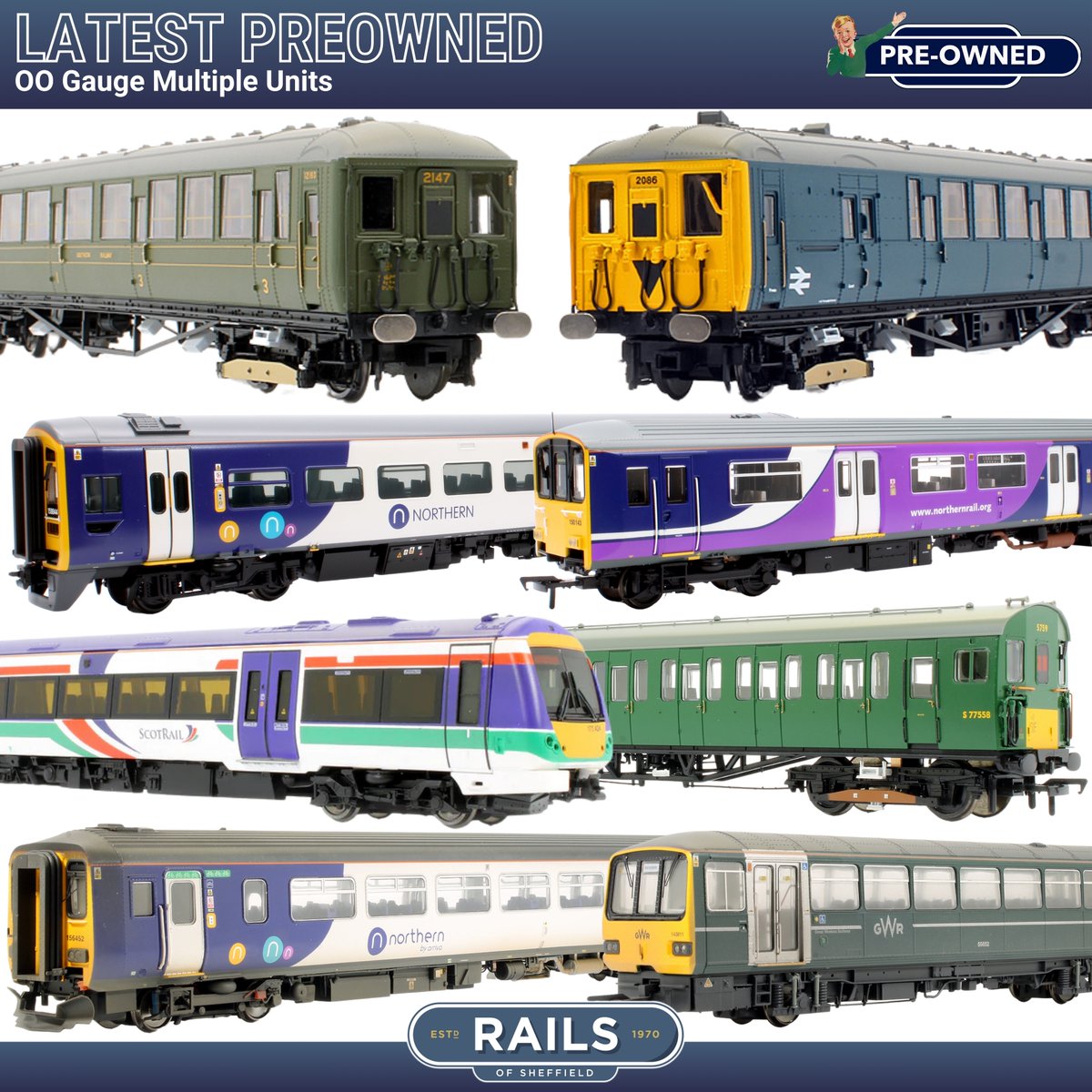 🚞 We currently have a variety of quality OO Gauge Multiple Units in stock covering many regions and eras of operation! See all preowned: tinyurl.com/2z7zuy7k

DMUs: tinyurl.com/4hymw48w
EMUs: tinyurl.com/4v62c2cs