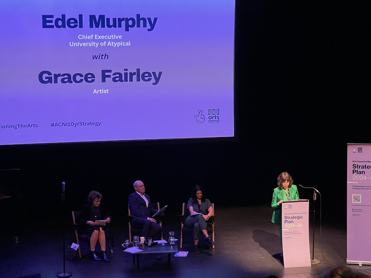 Edel Murphy, Chief Executive of the @UniAtypical and @grace_fairley_ artist and illustrator, talk about the inclusiveness of the arts and the opportunities that the arts create for d/Deaf, disabled and neurodiverse artists and audiences.   #ChampioningTheArts #ACNI10YrStrategy