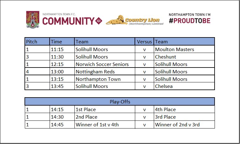 ⚽ Exciting news for Solihull Moors Walking Football Club! We're gearing up for the walking football tournament at Northampton Town's Sixfields Stadium. Can't wait for the thrilling fixtures ahead! #WalkingFootball #SolihullMoors @NTFC_CT