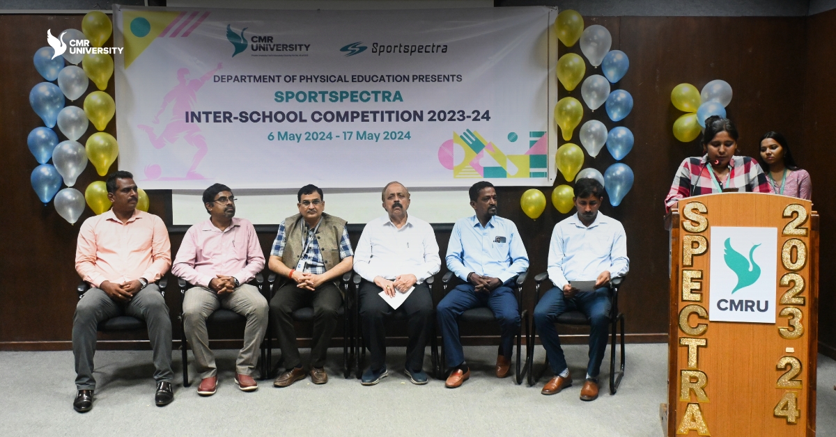 The Department of Physical Education at CMR University hosted the inaugural ceremony of Sportspectra, the inter-school competition for the academic year 2023-24.

#CMRUniversity #Sportspectra #InterSchoolCompetition #StudentAchievement