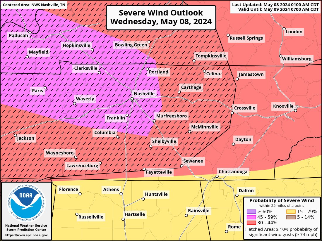 WilsonSevereWX's tweet image. Here is the scoop from NWS/SPC.  We are included in the moderate risk today/tonight which is level 4 out of 5. Multiple rounds of severe storms are possible today and tonight with all modes of severe weather possible. 1/2