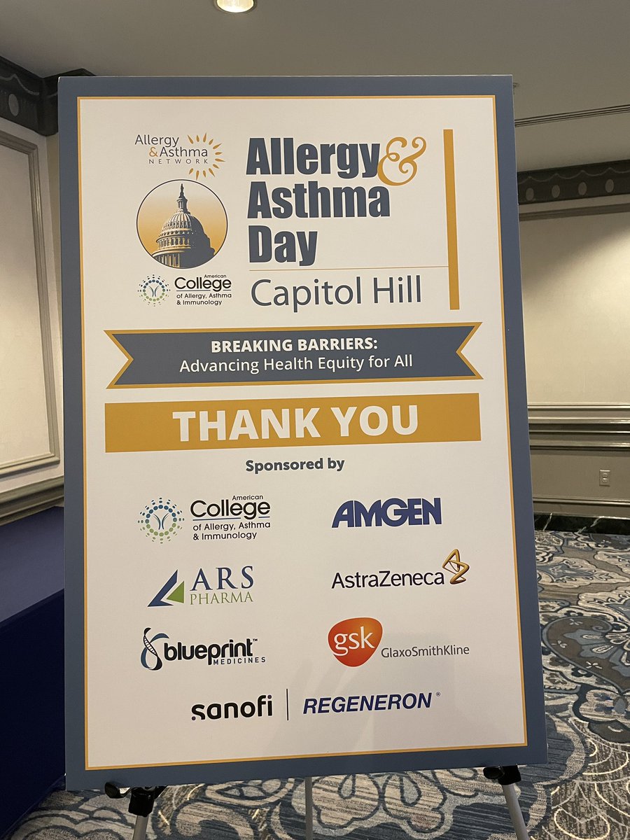 Today is the day!!! #AADCH2024 We are thankful to our sponsors who have always helped continuing our advocacy work to help better everyone’s life who lives with #asthma, #allergies, and related conditions. Thank you @ACAAI , @Amgen , @ars_pharma , @AstraZeneca ,