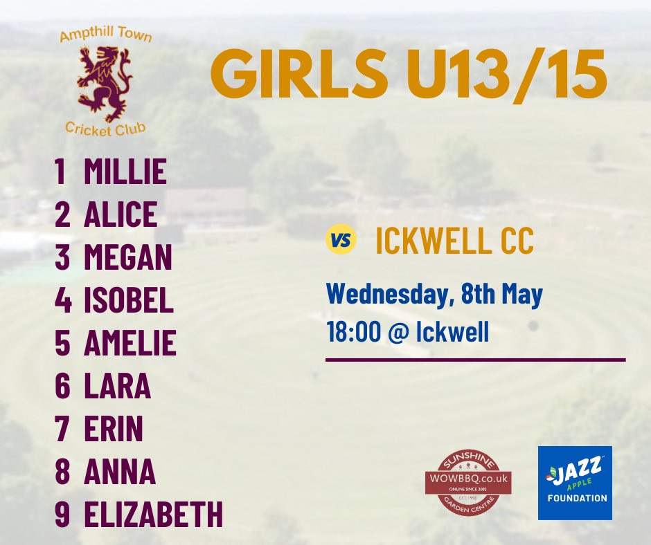 Good luck to our girls playing their first league match tonight 🏏🏏
