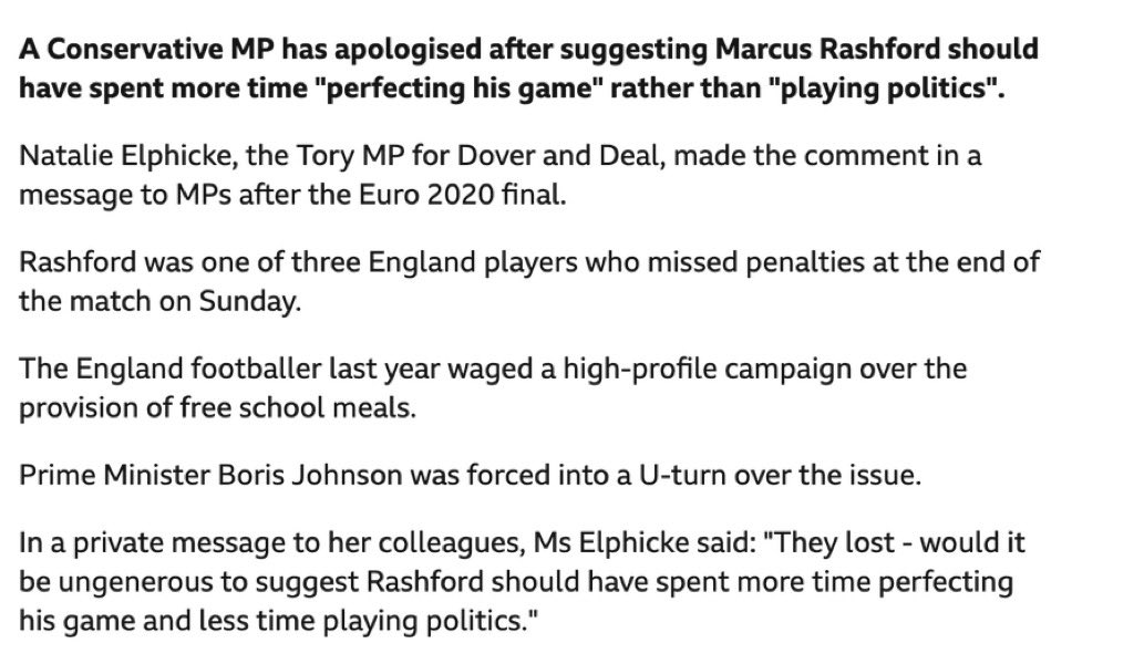 I can’t believe the Labour Party are openly embracing deplorable individuals like Natalie Elphicke… This is the kind of crank she is… she mocked Marcus Rashford for wanting poor kids to be fed 🙃