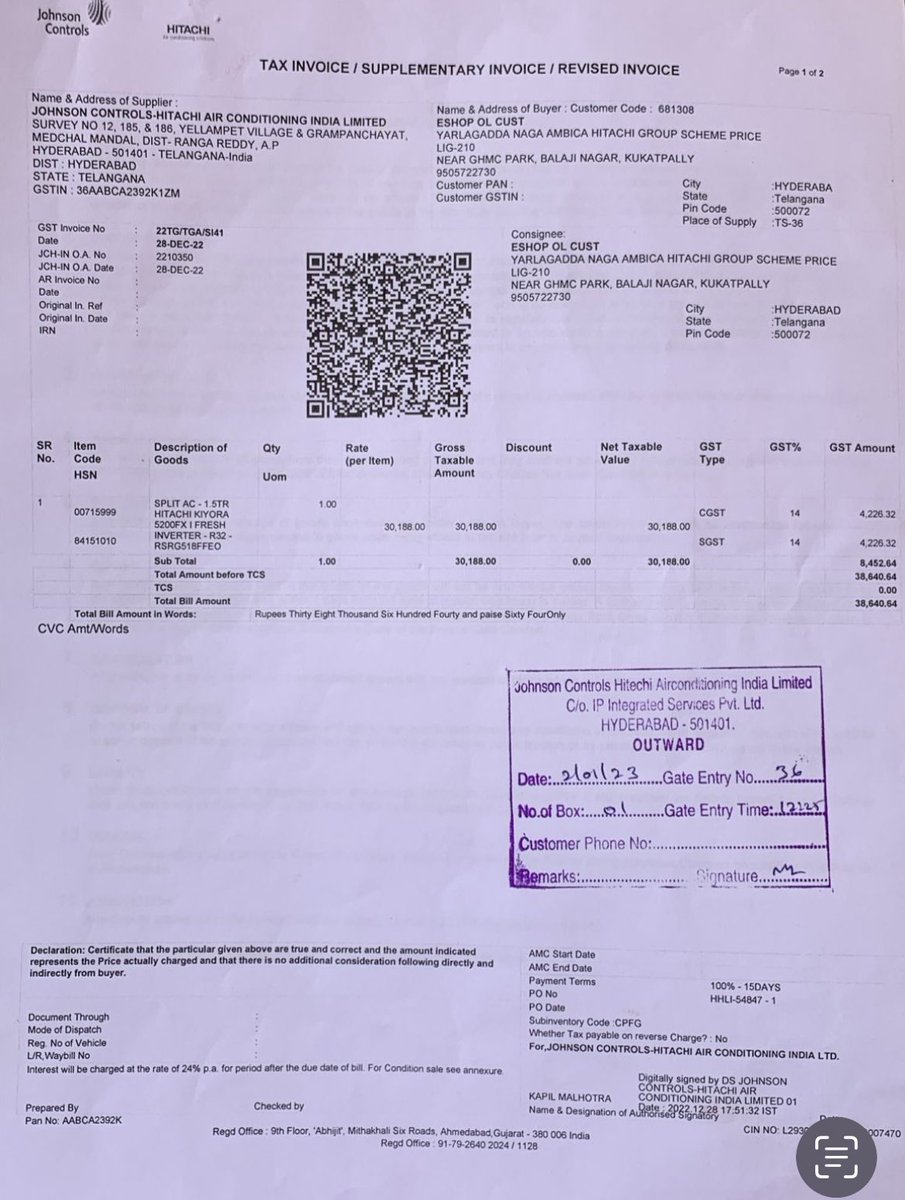 @johnsoncontrols we purchased an Hitachi AC for my nephew aged around 1 year but its pathetic experience for as we received 2 different units where internal  and external unit was different and even the technicians assembled the parts I’ve raised several tickets to resolve this.