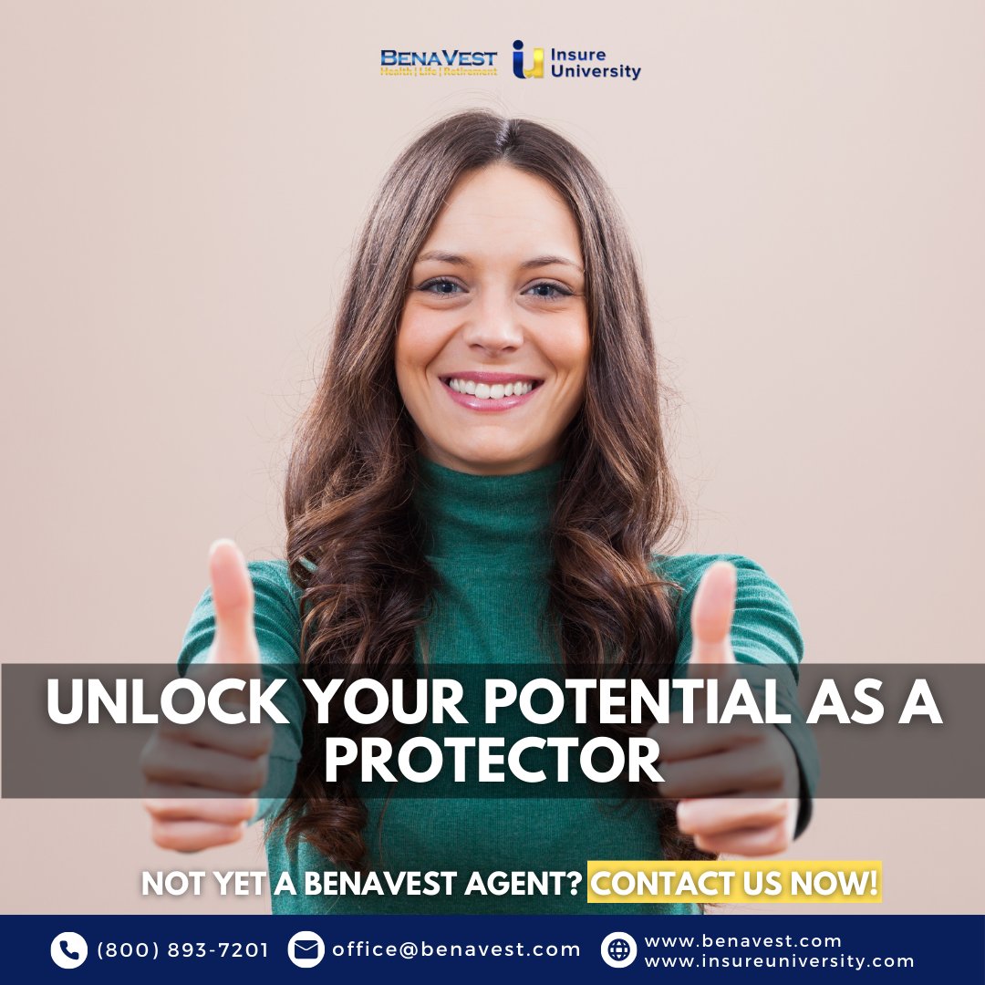 🔓 Unlock your potential as a protector and grow your earnings! Join us at benavest insureuniversity and start your journey toward growth and success in the health insurance industry. 💼💪 #benavestinsureuniversity #healthinsuranceagents #unlockyourpotential #extraincome