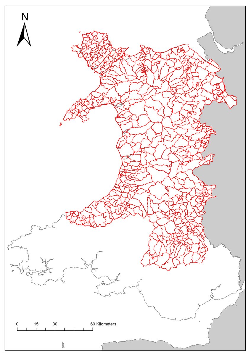 Hello All. Just thought I'd share this to show you how much of Wales I've managed to map in relation to the Historic Civil Parishes of Wales. 2/3rds of Wales is now complete with only #SouthWales left to go.