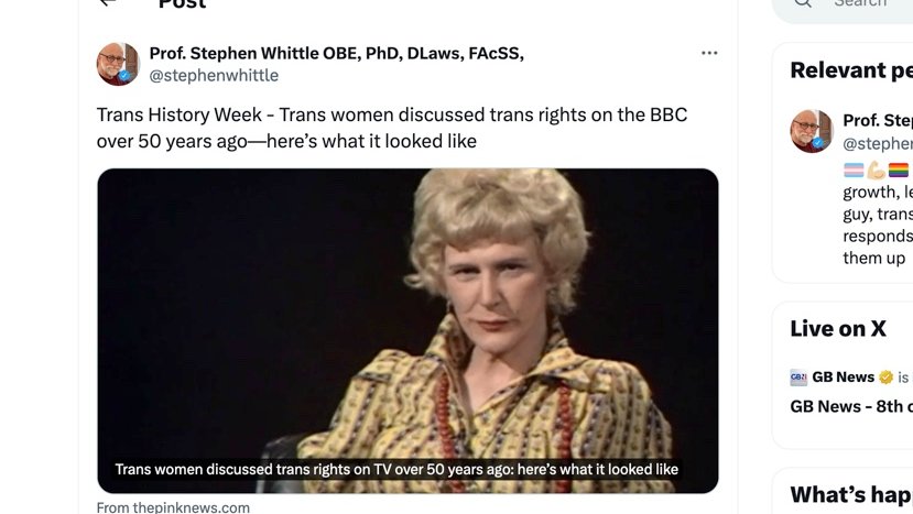 1./ A Dirty Secret of #TransHistoryWeek This shameless rewriting of history at least provides an insight into the warped values of the trans lobby. Here's Stephen Whittle celebrating a documentary about transsexuals from 1973. What didn't she tell you about that show? 1 of/12