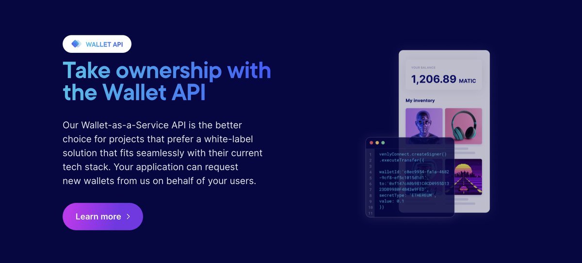 Looking to onboard users at scale and offer seamless fiat-to-crypto conversions?

Our Wallet API provides a fully customizable, branded wallet experience and fiat onramps!

Check our guide how to integrate @moonpay, @Transak, @RampNetwork and @stripe:  docs.venly.io/docs/how-to-us…