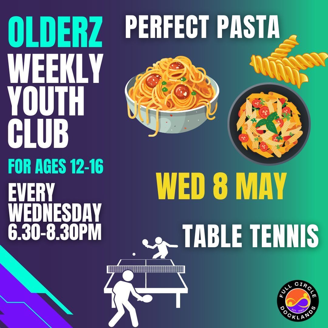 🍝  What’s your favourite pasta dish? Today at Olderz, we’ll be experimenting with some classic pasta sauces!

🏓 We’ll also have table tennis set up and a choice of sports in the hall.

#BristolYouth #YouthWork #StPaulsBristol