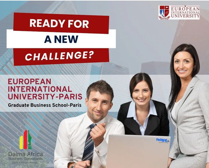 Are you ready for new challenge?? Apply for online programs from European international university- Paris. For more information, please Whatsapp +256782332561 
Email: info@daimaafricaconsulting.com
#online #onlineprogram #elearning #eiu #ApplyNow