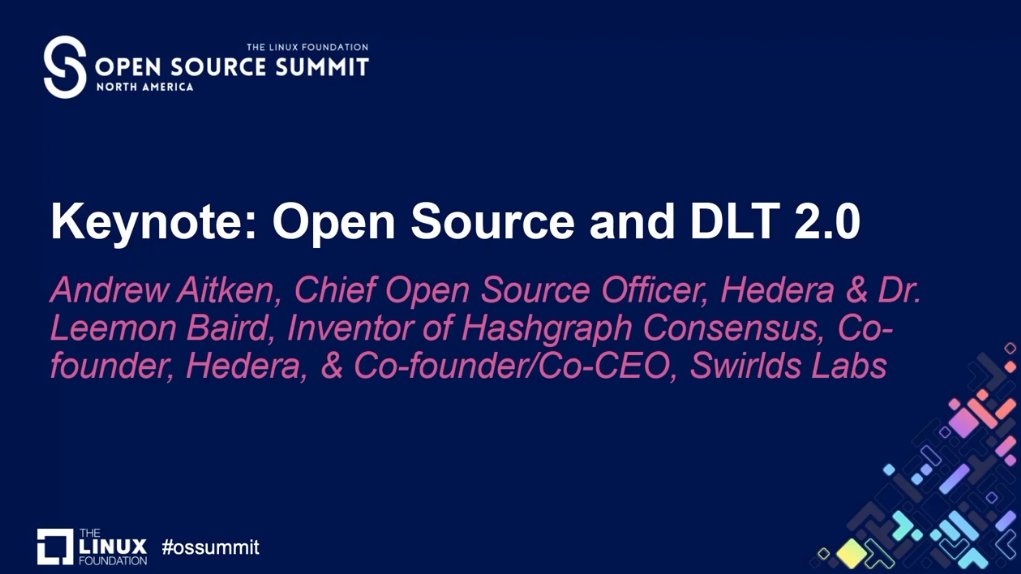 #Hedera Co-Founder @leemonbaird and Chief #OpenSource Officer @AndrewOSS_Strat take to the main state at @linuxfoundation's #OSSummit, diving into #DeFi, #sustainability solutions, #RWA and more use cases driven by the Hedera network.

Full replay ➡️ youtube.com/watch?v=SK-ZF0…
