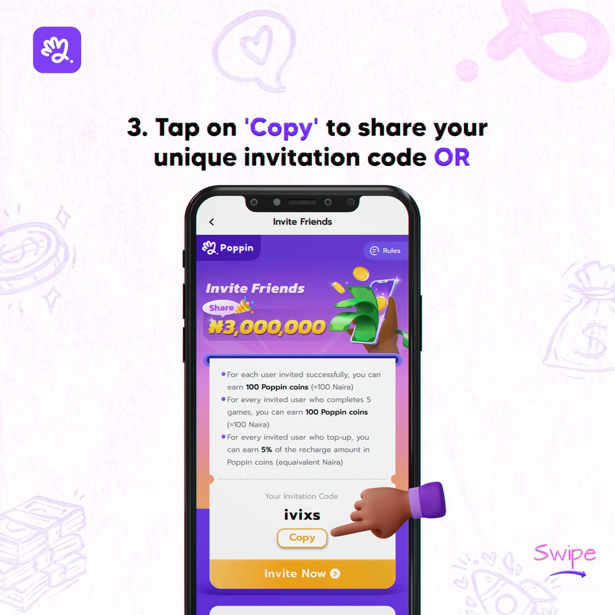 Poppinverse's tweet photo. Share your love for Poppin with your family and loved ones and stand a chance to win up to 500K!

Start referring and winning on POPPIN

#GamingCommunity #memesdaily #gamingvideos https://t.co/hVbf7c4eRB