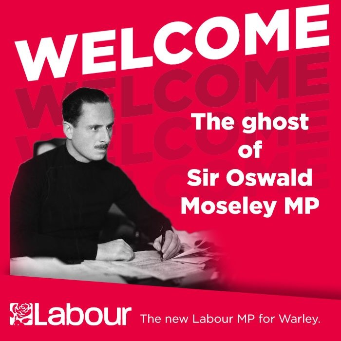 Welcome, @Sir_Oswald_69, the new Labour MP for Warley.