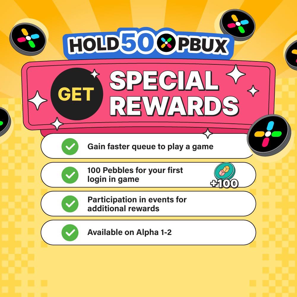 We're thrilled to announce a major milestone for Playbux—our alpha version launches tomorrow! Dive into the first-ever alpha release and embark on quests to secure exclusive rewards. Here's what's up for grabs: Tier 1: 300 Pebbles and 100 NFT Mystery Boxes Tier 2: 100 Pebbles…