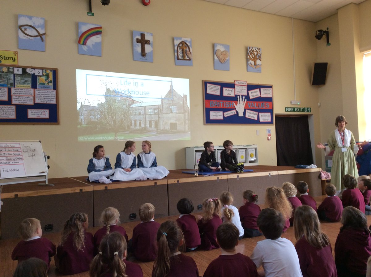 We loved our assembly today, discovering more about life in a Victorian Workhouse. Thanks to <a href="/AxbridgeMuseum/">KingJohnHuntingLodge</a> for their time, costumes and expertise. The children loved being historians together!
