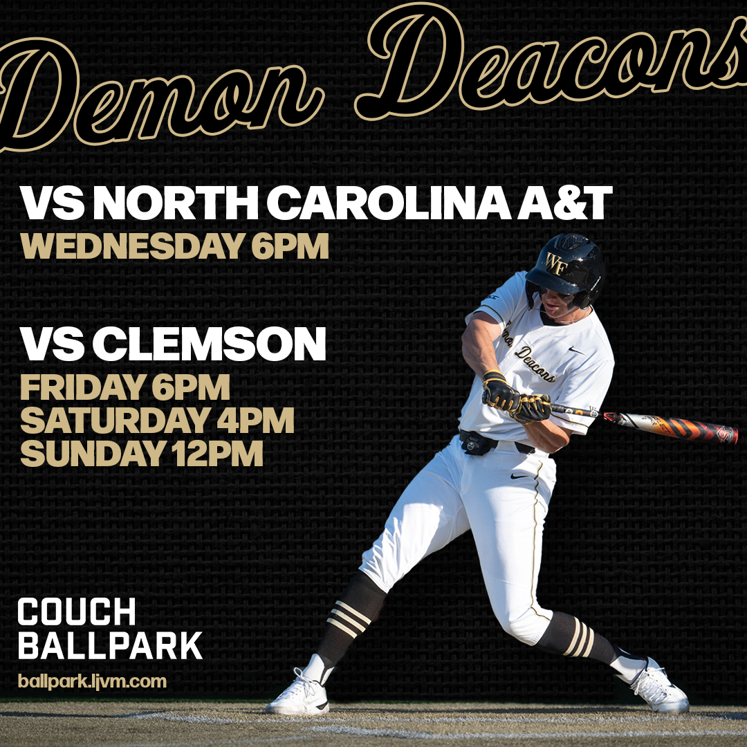 We have a full week planned out for your Wake Forest fans! 🔥 🎩  Come out and support your men as they take on Clemson and NC A&amp;T this week into the weekend! More information at godeacs.com