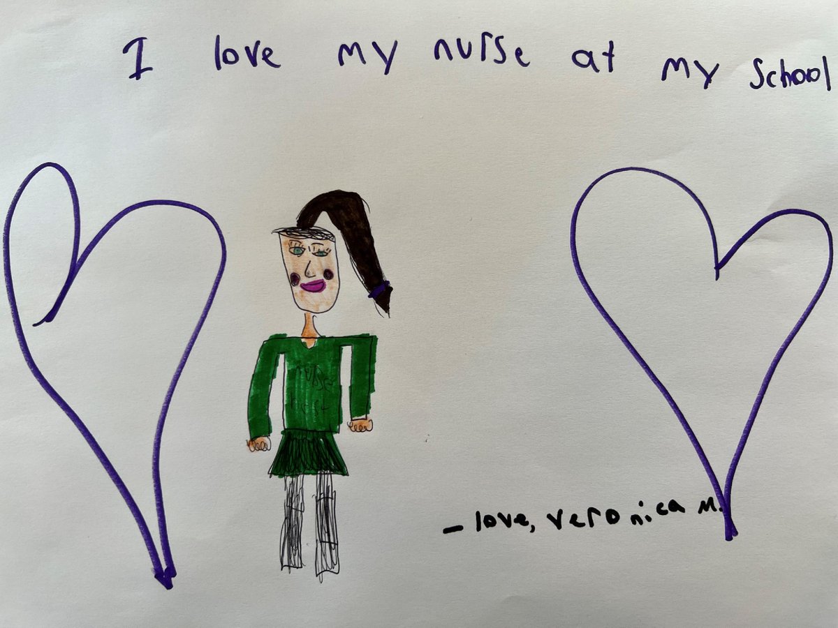 👩🏼‍⚕️ Special thanks to our dedicated nurses who ensure our students and staff's health. 🩺 We appreciate you every day, especially on #SchoolNurseDay! ❤️ Thanks to PSNA for sharing Veronica Maurer's portrait of Shaull's Nurse, Mrs. Jennifer Bowen. #CVproud