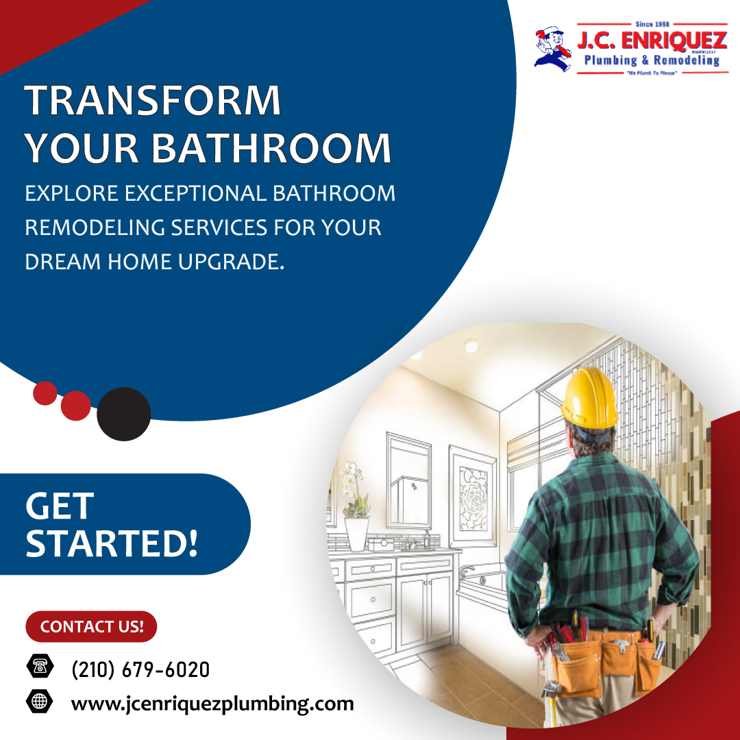 JCSonPlumbing's tweet photo. Looking to transform your bathroom into a luxurious oasis? Look no further than J.C. ENRIQUEZ Plumbing &amp; Remodeling. Explore our exceptional bathroom remodeling services to elevate your dream home upgrade.#SanAntonioPlumbing #JCEnriquezPlumbing https://t.co/WvIq6HWdci