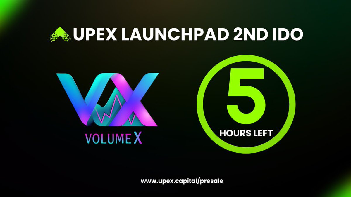 UPEX 2nd IDO - VolumeX  - 5 HOURS LEFT 
<a href="/volumex_sol/">VOLUMEX</a>

📌 Introducing VolumeX, the ultimate telegram bot designed to supercharge volume for projects.
<a href="/volumex_sol/">VOLUMEX</a> offers a comprehensive suite of features tailored to elevate project visibility and engagement.
With its cutting-edge