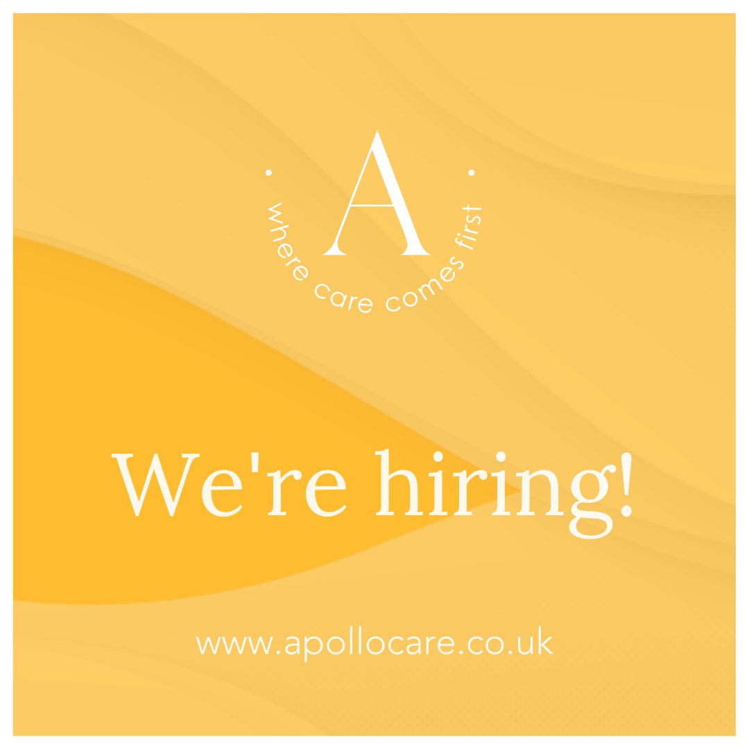 At Apollo Care, we're passionate about putting care at the forefront of everything we do.

 Explore career opportunities with Apollo Care and be part of something truly special: apollocare.co.uk 

#ApolloCare #HomeCare #CareersInCare #MakeADifference