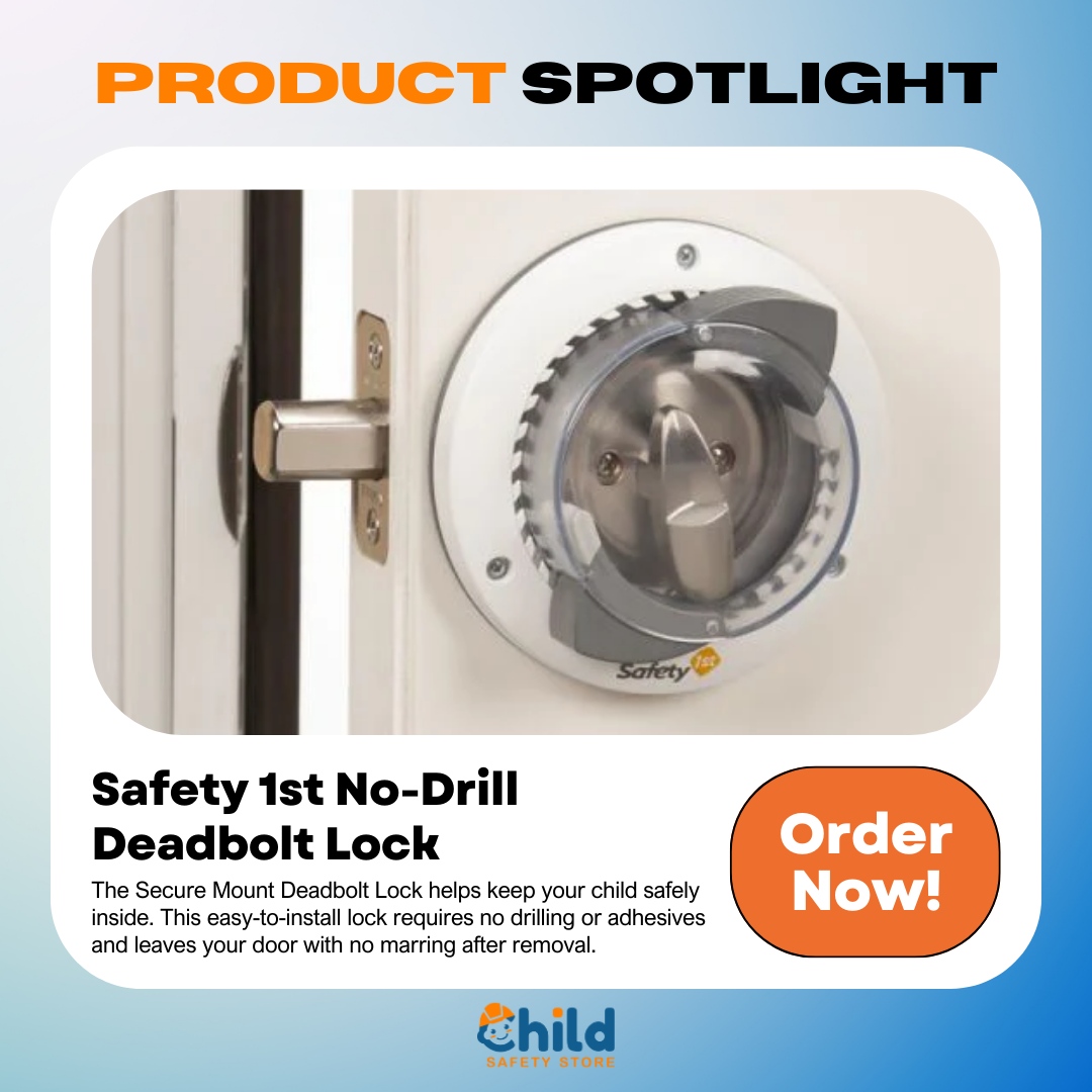 🔦Product Spotlight: The Secure Mount Deadbolt Lock helps keep your child safely inside. This easy-to-install lock requires no drilling or adhesives and leaves your door with no marring after removal. 💕Check it out here: childsafetystore.com/collections/al…