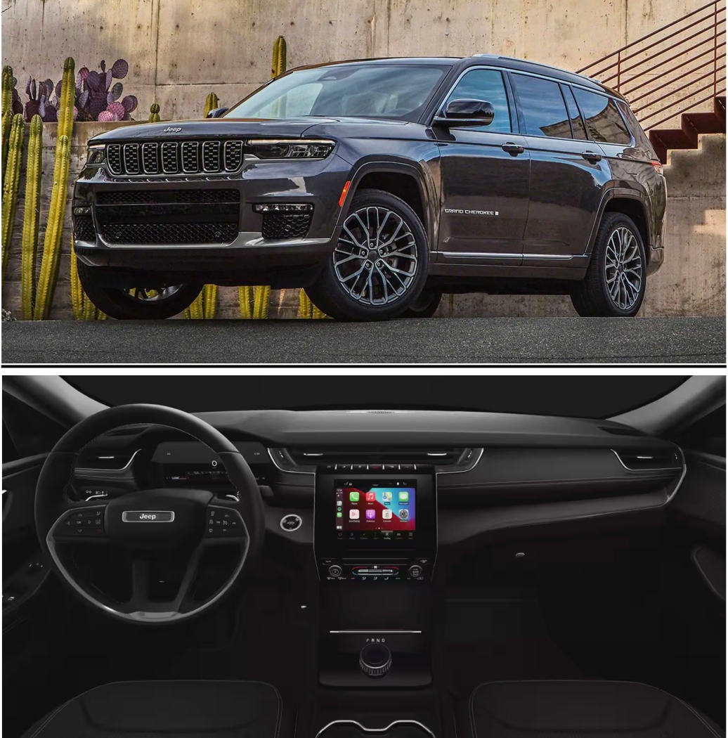 ✨Get ready to take on any adventure with the sleek and spacious Grand Cherokee featuring three rows and an 8.4 U-Connect Touch Screen Display! 🚙💨 #GrandCherokee #AdventureAwaits
 #LuxurySUV #UConnect #ExploreMore
