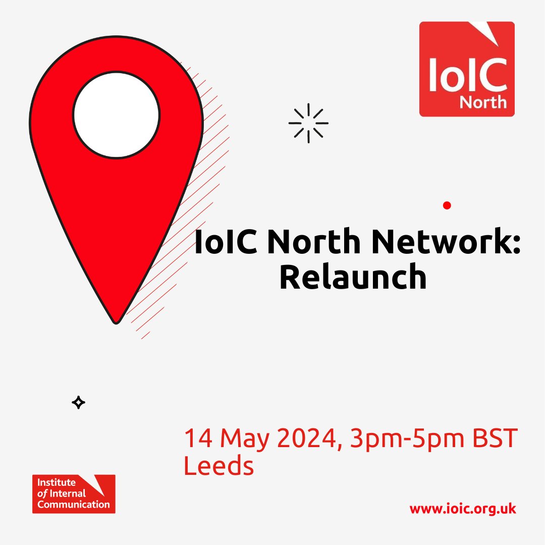 Save the date! 📅 Join us at the IoIC North Network launch event in Leeds. Hear from Luke Pearce, our new Regional Network Lead, and network with top IC professionals. Book now: ow.ly/UMIw50RtAC6 #IoICNorth #NetworkingEvent #InternalComms